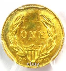 1849 Gold Canada British Columbia $1 Dollar Token Certified PCGS MS64 (BU UNC)