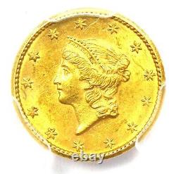 1849 Liberty Gold Dollar G$1 No L Coin PCGS Uncirculated Details (UNC MS)