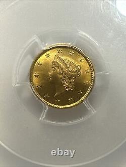 1853 1 Dollar Gold Coin Pigs Ms64+