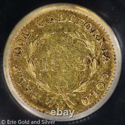 1853 50C California Fractional Gold Half Dollar PCGS AU 55 BG-428