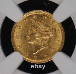 1853 Gold Dollar Type 1 G$1 NGC MS62