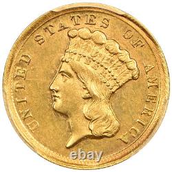1854-D $3 PCGS AU58 ex D. L. Hansen Key Dahlonega Mint Issue, Only 4 Finer