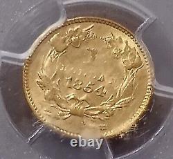 1854 Indian Princess $1 GOLD TYPE 2 Coin PCGS AU58 1st Year Est Survival 5000