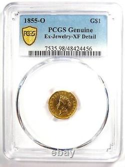 1855-O Type 2 Indian Gold Dollar (G$1 Coin) PCGS XF Details Rare O Mint