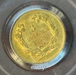 1856 $3 Indian Princess Gold Coin PCGS AU55 Three Dollar