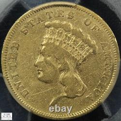 1856 S Indian Princess Three Dollar Gold $3 PCGS F Detail Scratch