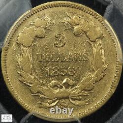 1856 S Indian Princess Three Dollar Gold $3 PCGS F Detail Scratch
