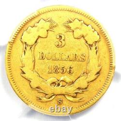 1856-S Three Dollar Indian Gold Coin $3 Certified PCGS VG8 Rare S Mint