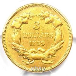 1859 Three Dollar Indian Gold Coin $3 Certified PCGS XF Details Rare Coin