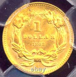 1862 G$1 MS61 PCGS Gold Dollar++