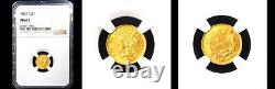 1862 G$1 Ngc Ms63-pq Gold Dollar