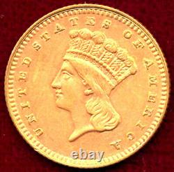 1866 G$1 CLEANED Gold Dollar++