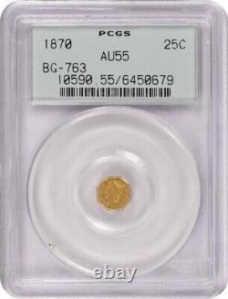 1870 Quarter Dollar California Gold BG-763 AU55 PCGS