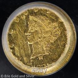 1871 25C California Fractional Gold Quarter Dollar PCGS Genuine UNC Detail BG