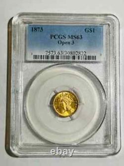1873 P Indian Princess Large Head Gold Dollar PCGS MS-63 Open 3