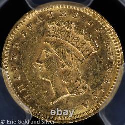 1874 $1 Indian Princess Gold Dollar PCGS Genuine AU Detail