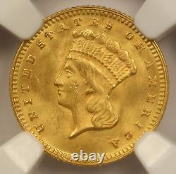 1874 Indian Princess Large Head Gold Dollar $1 MS 64 NGC