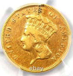 1874 Three Dollar Indian Gold Coin $3 Certified PCGS VF Detail Rare Coin