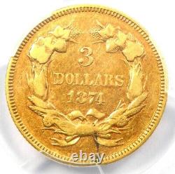 1874 Three Dollar Indian Gold Coin $3 Certified PCGS VF Detail Rare Coin