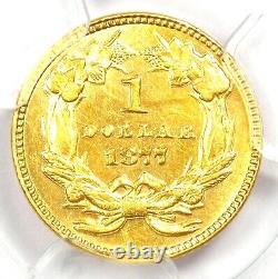 1877 Indian Gold Dollar G$1 Coin Certified PCGS Uncirculated Details (UNC MS)