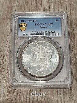 1878 7/8TF Morgan Silver Dollar PCGS MS 62 Strong Gold Shield