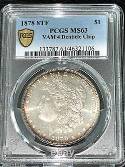1878 8TF $1 Morgan VAM 4 PCGS MS63 Gold Shield with Trueview pictures Toned