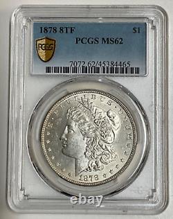 1878 8TF Morgan Silver Dollar $1 PCGS MS62 45384465 Gold Label