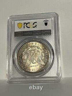 1878-CC Morgan Silver Dollar PCGS GOLD SHIELD MS63 GOLD TONING Obverse & Back