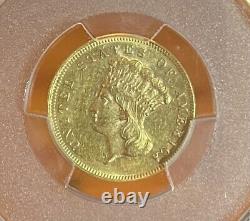 1878 PCGS AU58 $3 Three Dollar Gold Piece