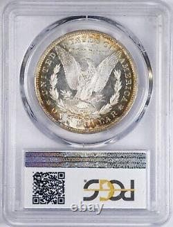 1879-S PCGS MS65 Morgan Silver Dollar TONED! LOOKS PL! CYAN + PINK/PURPLE + GOLD