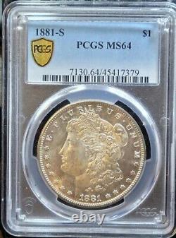 1881 S Morgan Silver Dollar PCGS MS-64 Gold Shield-WOW