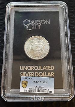 1883-CC Morgan US Silver $1 Dollar- PCGS Gold Shield MS63- Carson City GSA Hoard