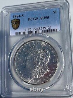 1884 S Morgan Dollar PCGS Gold Shield AU55