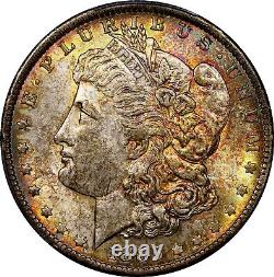 1885-O PCGS MS 63 Gold Shield Dual Sided Textile Color Toning Sharp Colors