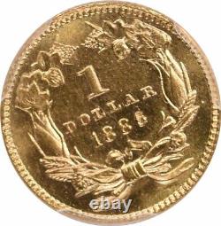 1886 $1 Gold Type 3 MS64 PCGS