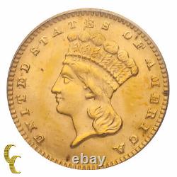 1889 Gold $1 Indian Princess Graded by PCGS as MS65 Gorgeous Coin #7590