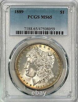 1889 Morgan Silver Dollar MS 65 PCGS Certified Very Lustrous Gentle Gold Tone