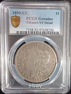 1890 CC Morgan Silver Dollar. PCGS Gold VF Details- Cleaned. SL0089