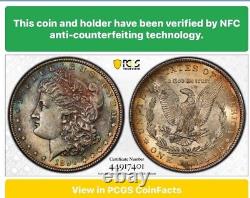 1890-S $1 Morgan Silver Dollar PCGS MS62 Gold Shield Slight Rainbow Item 6397