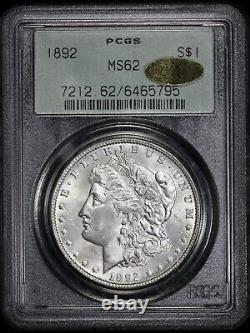 1892 Morgan Silver $1 Dollar PCGS MS 62 OGH Gold CAC Label
