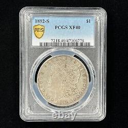 1892-S $1 XF40 Morgan Silver Dollar PCGS Gold Shield Scarce Better Date