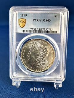 1899 Morgan Silver Dollar PCGS Gold Shield MS63 Low Mintage
