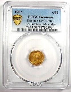 1903 McKinley Commemorative Gold Dollar G$1 PCGS Uncirculated Detail (UNC MS)