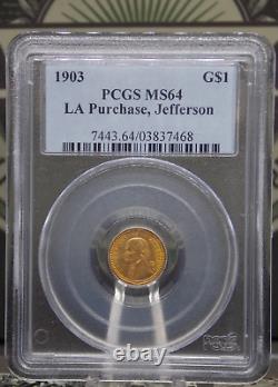 1903 S Louisiana Purchase JEFFERSON One Dollar GOLD $1 PCGS MS64 #468