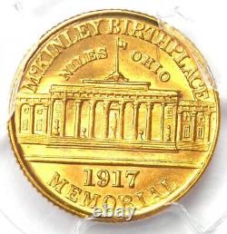 1917 McKinley Commemorative Gold Dollar G$1 PCGS Uncirculated Detail (UNC MS)