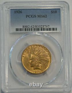 1926 $10 GOLD INDIAN EAGLE PCGS MS62 Free shipping