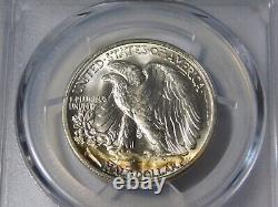 1946-s Walking Liberty Silver Coin Half Dollar Gold Shield Pcgs Graded Ms65