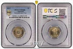 2012 MS66 Two Dollar $2 Remembrance Day Gold Poppy PCGS