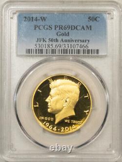 2014-w Kennedy Commemorative Gold Half Dollar Pcgs Pr-69 Dcam, 50th Anniversary
