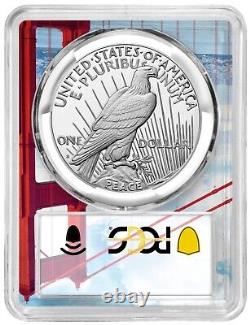 2023-S $1 PEACE DOLLAR PCGS PR70DCAM FDOI Pittsburgh Ana Golden Gate Proof Coin